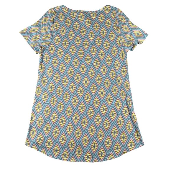 LulaRoe Womens Medium Blue Diamonds Classic T Shirt Scoop Neck Short Sleeve - Picture 7 of 8